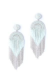 Blue Glass Beaded Dangler Earrings