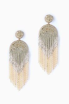Green Glass Beaded Dangler Earrings