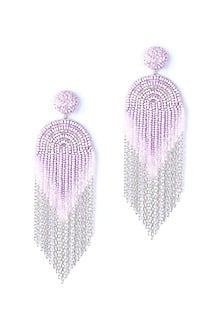 Lavender Glass Beaded Dangler Earrings