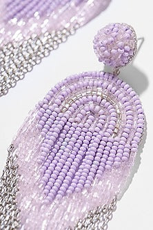 Lavender Glass Beaded Dangler Earrings