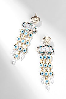 Ivory Glass Beaded Dangler Earrings