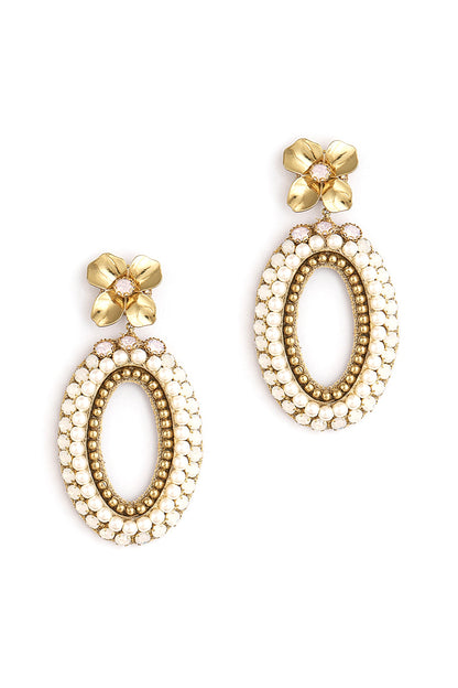 Pink Glass Beaded Dangler Earrings