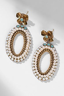 Mint Glass Beaded Dangler Earrings