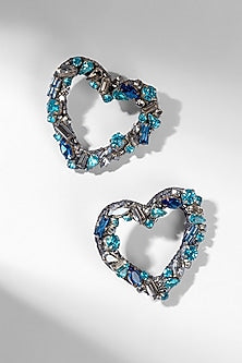 Blue Glass Beaded Stud Earrings