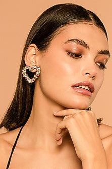 Pink Glass Beaded Stud Earrings