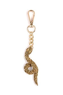 Gold Glass Beaded Boa Bag Charm