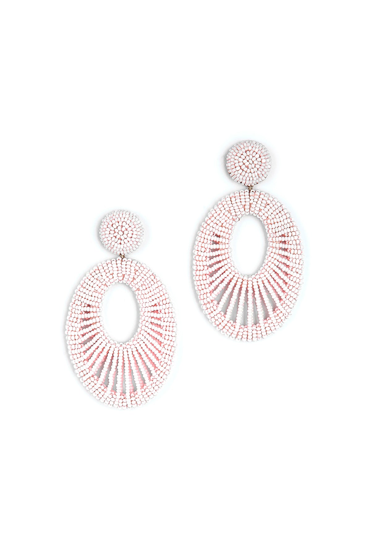 Blush Pink Glass Beaded Dangler Earrings