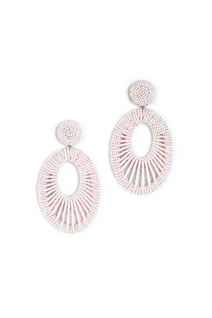 Blush Pink Glass Beaded Dangler Earrings