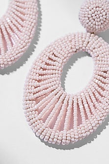 Blush Pink Glass Beaded Dangler Earrings