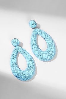 Blue Glass Beaded Dangler Earrings