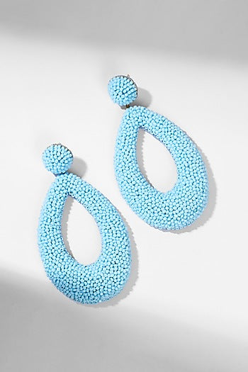 Blue Glass Beaded Dangler Earrings