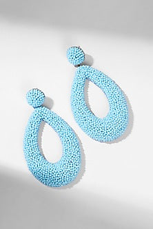 Blue Glass Beaded Dangler Earrings