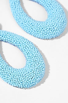 Blue Glass Beaded Dangler Earrings