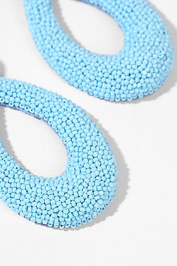 Blue Glass Beaded Dangler Earrings