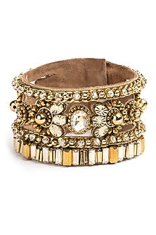 Gold Glass Beaded Handcrafted Bracelet
