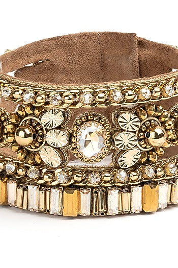 Gold Glass Beaded Handcrafted Bracelet