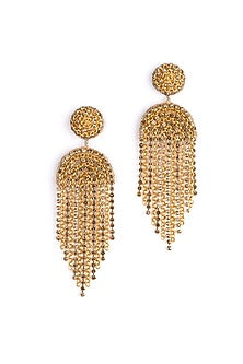 Gold Glass Beaded Dangler Earrings