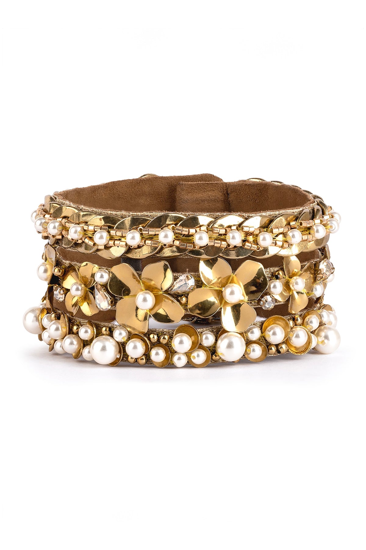 Gold Glass Beaded Bracelet