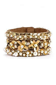 Gold Glass Beaded Bracelet