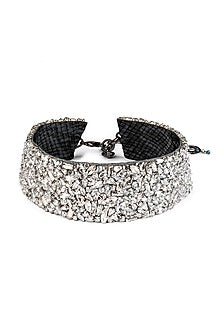 Gunmetal Glass Beaded Necklace