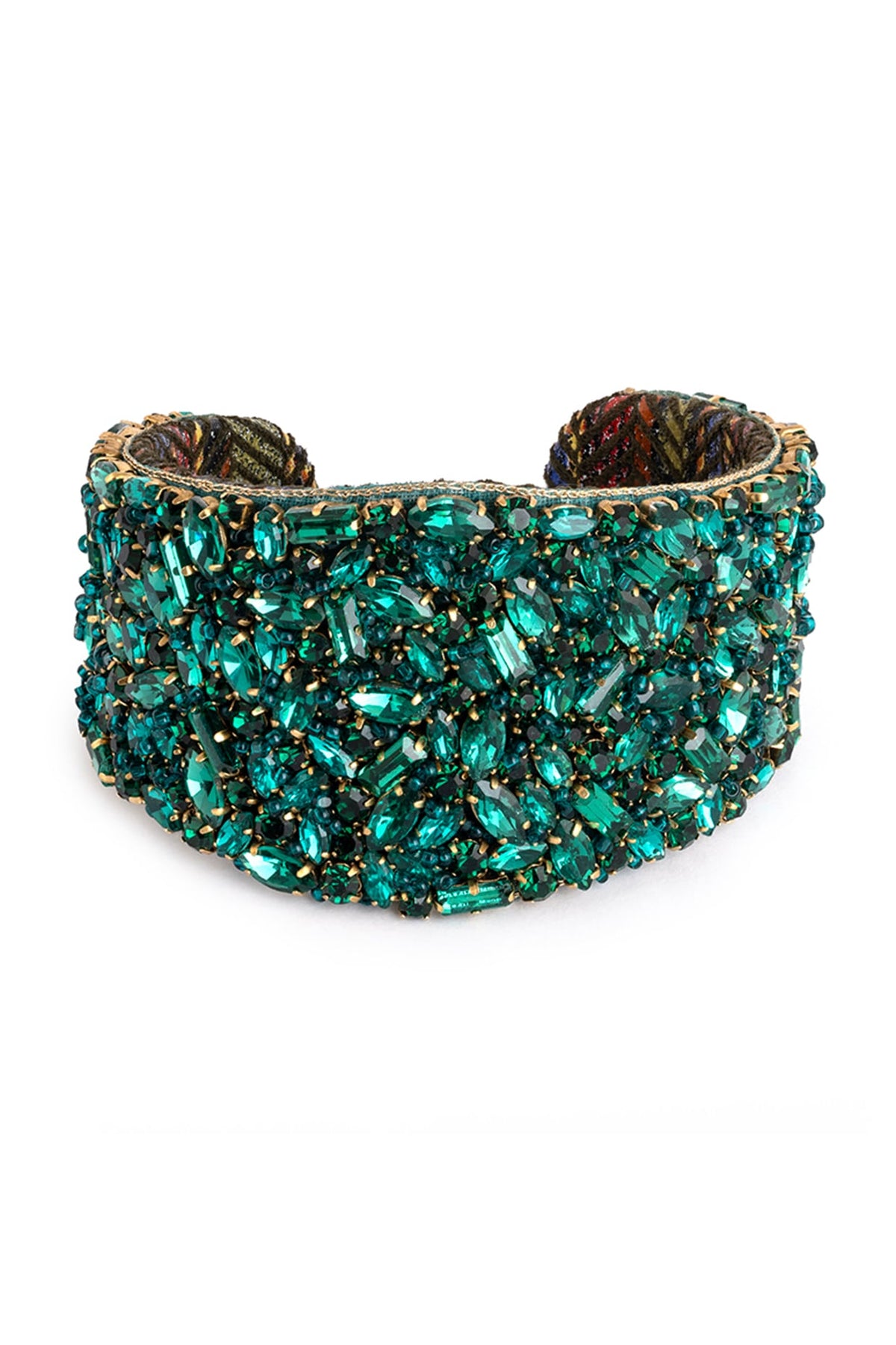 Emerald Green Glass Beaded Bracelet