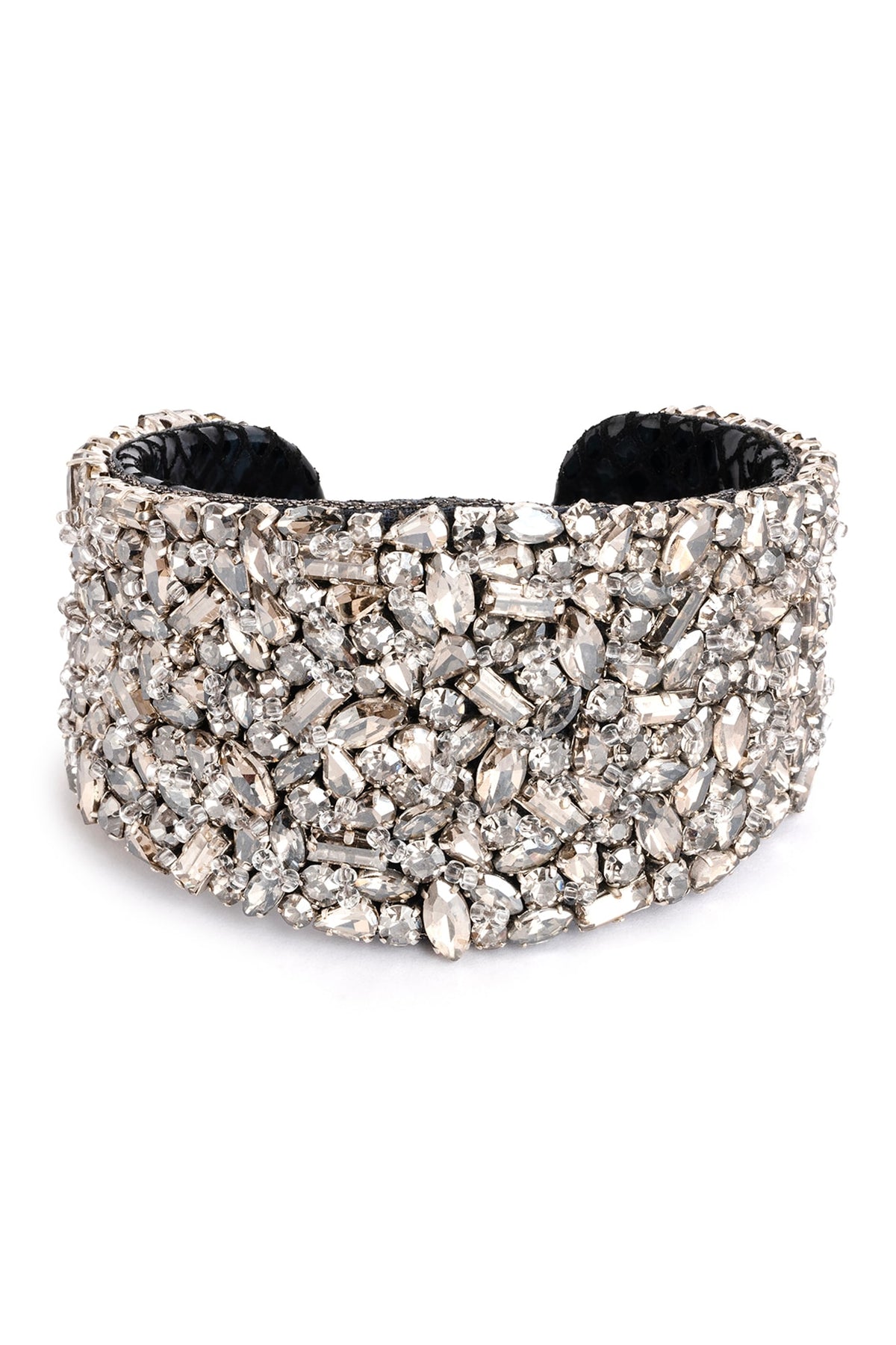 Gunmetal Glass Beaded Bracelet