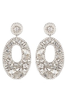 Silver Glass Beaded Dangler Earrings