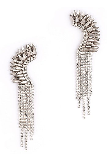 Silver Glass Beaded Dangler Earrings