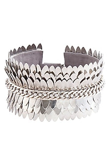 Silver Curb Chain & Scallop Embellished Bracelet