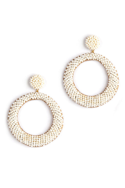 White Seed Pearl Dangler Earrings