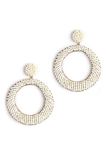 White Seed Pearl Dangler Earrings