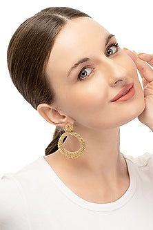 Champagne Glass Beaded Hoop Earrings