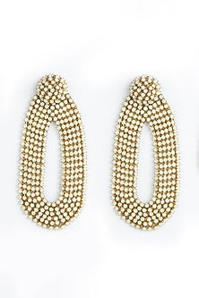 Ivory Glass Beaded Dangler Earrings