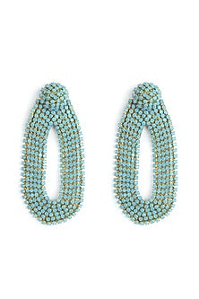 Turquoise Glass Beaded Dangler Earrings