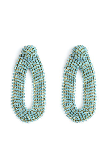 Turquoise Glass Beaded Dangler Earrings