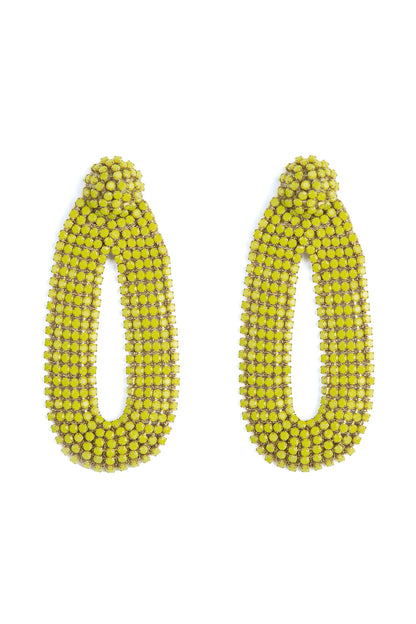 Yellow Glass Beaded Dangler Earrings