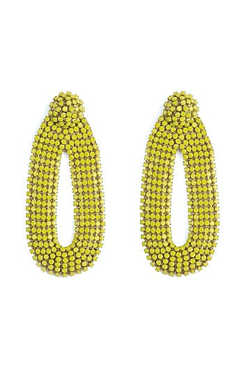Yellow Glass Beaded Dangler Earrings