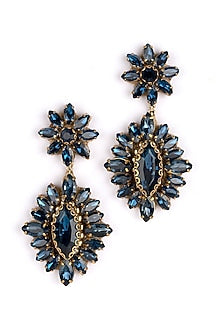 Emerald Green Glass Beaded Dangler Earrings