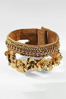 Gold Glass Beaded Bracelet