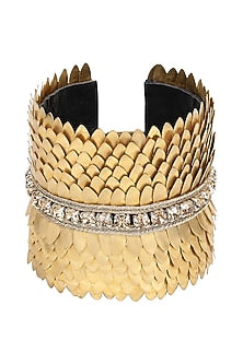 Gold Glass Crystal Handmade Cuff