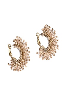 Champagne Glass Beaded Hoop Earrings