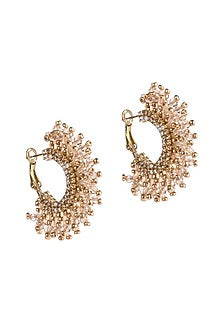 Champagne Glass Beaded Hoop Earrings