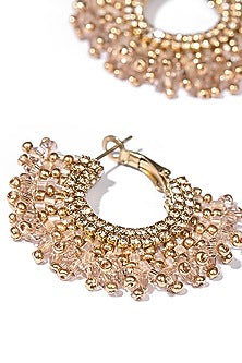 Champagne Glass Beaded Hoop Earrings