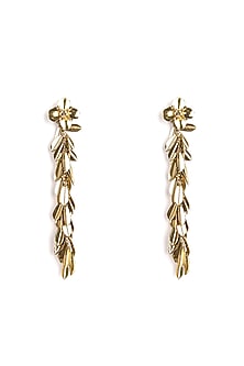 Gold Glass Beaded Dangler Earrings