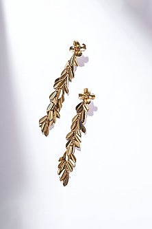 Gold Glass Beaded Dangler Earrings