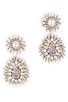 Silver Glass Crystal Dangler Earrings