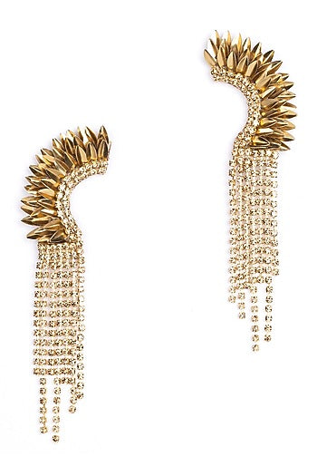 Gold Glass Beaded Dangler Earrings