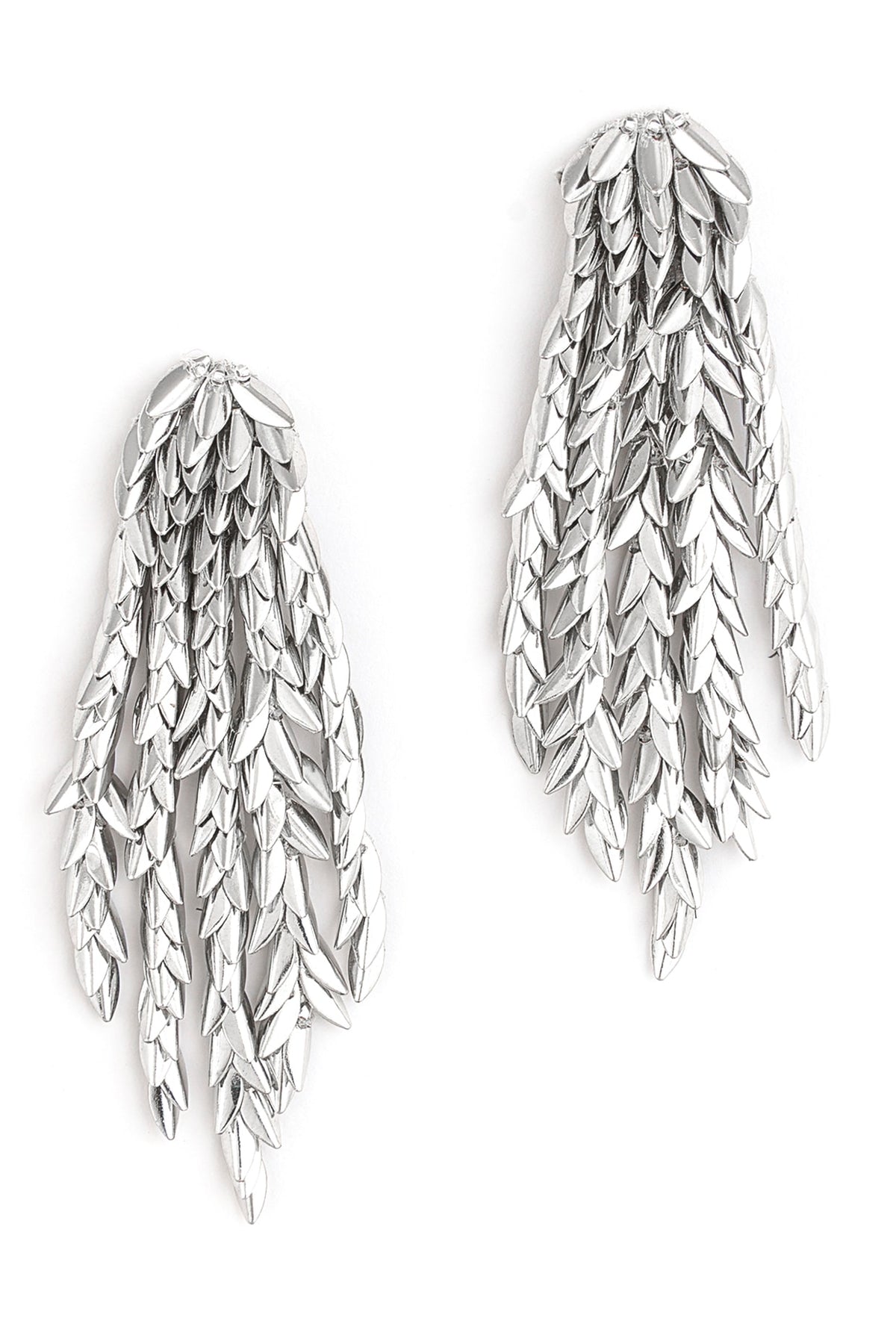 Silver Glass Beaded Dangler Earrings