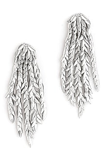 Silver Glass Beaded Dangler Earrings