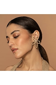 Gold Glass Beaded Stud Earrings